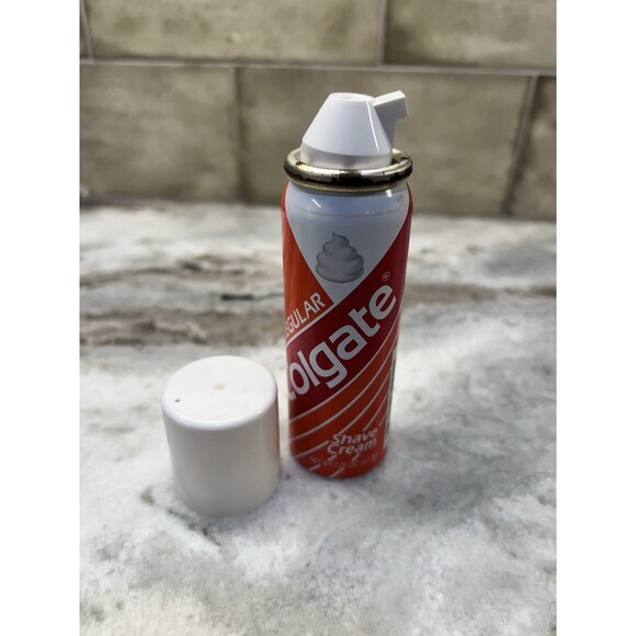 Colgate Regular Shaving Cream 2.25 oz Shave Foam Orange Can Vintage - Picture 1 of 7